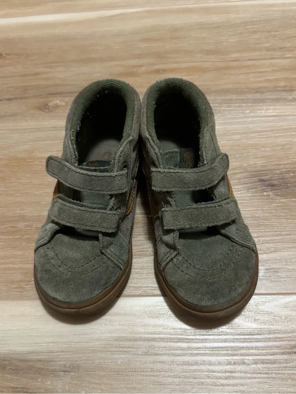 Vans Toddler Sk8-Mid Reissue V Suede Olive Green Gum Sole Sneakers